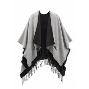 LASCANA XXL-Schal "Fransentuch", Poncho zum Wenden VEGAN