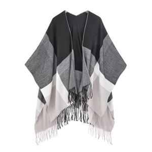 LASCANA XXL-Schal "Fransentuch", Poncho in kuscheliger Qualität und mit Fransen