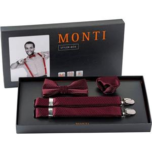 MONTI Bretels SILVIO veredeld met kunstlederen applicatie op de rug, stippenpatroon (set, 3 stuks)