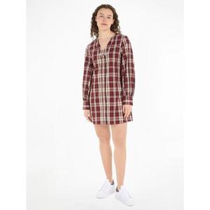 Tommy Hilfiger Blusenkleid "TARTAN CO V-NECK SHIRT DRESS", mit 2-Knopf-Manschetten