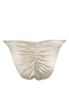 Bikinitop met gesmockt detail - Zilver