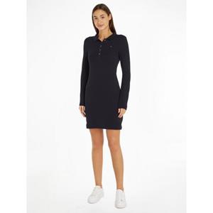 Tommy Hilfiger Polokleid 1985 SLIM PIQUE POLO DRESS LS mit kleiner Logo-Stickerei auf der Brust