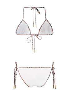 Burberry Bikini met vintage ruit afwerking - Wit