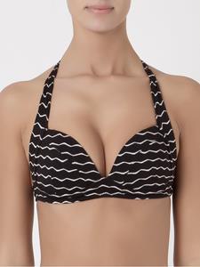 amirslama Amir Slama striped bikini top - Zwart
