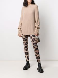 philippplein Philipp Plein Bikerlegging met luipaardprint - Zwart