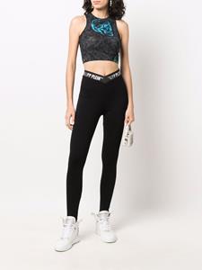 Philipp Plein Legging verfraaid met logo - Zwart