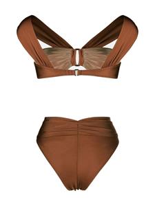 noireswimwear Noire Swimwear Bikini met ruches - Bruin