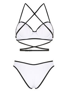noireswimwear Noire Swimwear Bikini met gekruiste bandjes - Wit