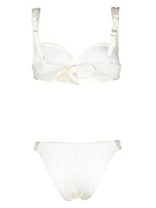 noireswimwear Noire Swimwear Bikini met gestrikte zijkanten - Beige