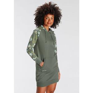 KangaROOS Sweatkleid mit bedruckten Raglanärmeln und Kapuze