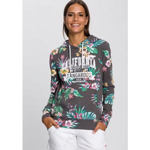 KangaROOS Kapuzensweatshirt, mit coolem Floral-Alloverprint & Logo-Print im College-Look