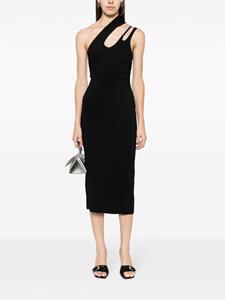 Mugler Asymmetrische midi-jurk - Zwart