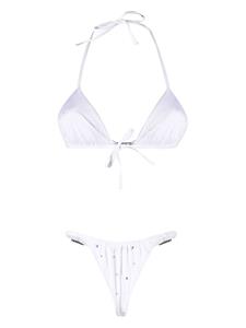 alessandrarich Alessandra Rich Bikini verfraaid met stras - Wit