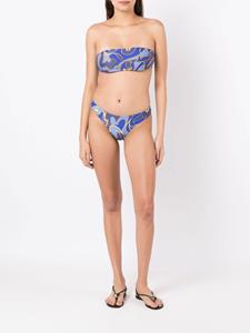 Lygia & Nanny Bandeau bikini met grafische print - Blauw