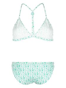 Moncler Bikini met logoprint - Groen