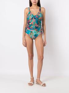 lygia&nanny Lygia & Nanny Gedrapeerde tankini met Bruma-print - Blauw