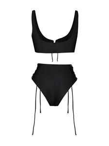 noireswimwear Noire Swimwear Bikini met rasterbandje - Zwart