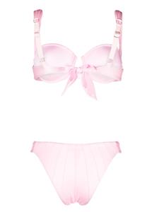 noireswimwear Noire Swimwear Bikini met gestrikte zijkanten - Roze