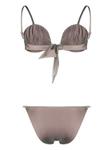 noireswimwear Noire Swimwear Bikini met tonaal stiksel - Beige
