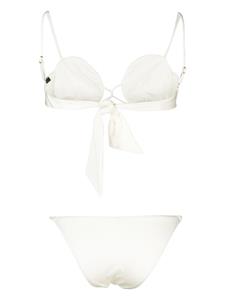 noireswimwear Noire Swimwear Bikini met tonaal stiksel - Wit