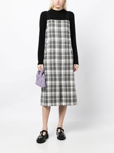 b+ab Geruite midi-jurk - Wit