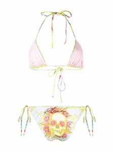 Philipp Plein Bikini met barokprint - Geel