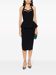 chiarabonilapetiterobe CHIARA BONI La Petite Robe Midi-jurk met halternek - Zwart