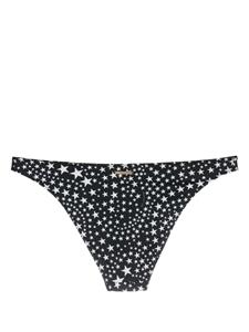 Stella McCartney logo-plaque star-print bikini bottoms - Zwart