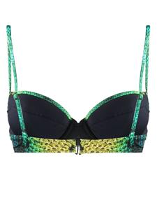 noireswimwear Noire Swimwear Bikinitop met slangenhuidprint - Groen