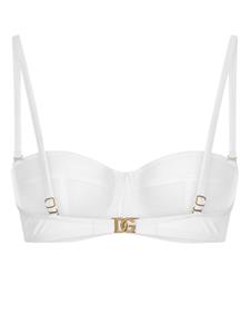 dolce&gabbana Dolce & Gabbana Bikinitop met logoplakkaat - Wit