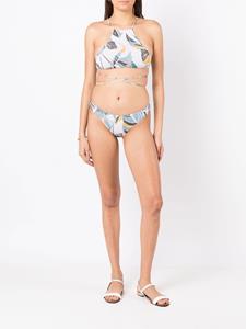 clubebossa Clube Bossa Bikinislip met bladerprint - Beige