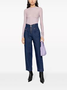 high-waisted straight-leg jeans - Blauw