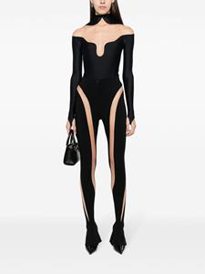 Mugler Legging met doorzichtig vlakken - Zwart