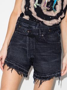 R13 Shorts met gerafelde afwerking - Zwart