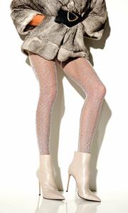 Always Elegant: Girardi Stockings & Tights | 10 Girardy Panty Val d'Isere gebreid geometrisch patroon grijs