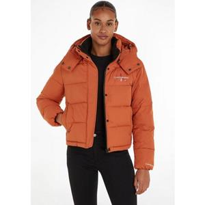 Calvin Klein Jeans Outdoorjacke "MONOLOGO NON DOWN SHORT PUFFER", mit Kapuze, mit Logoschriftzug