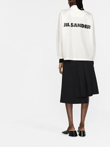 Jil Sander Shirtjack met logoprint - Wit