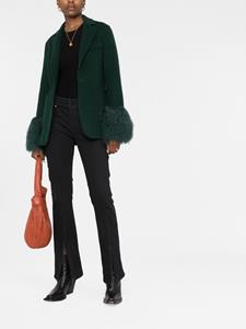 Blazer met afwerking van bont - Groen
