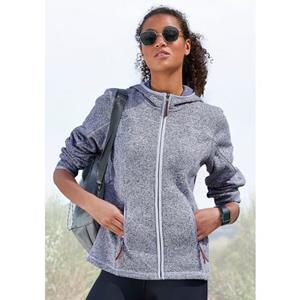 LASCANA Strickfleecejacke, mit Kapuze