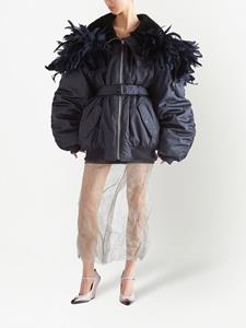 Bomberjack met veren afwerking - Blauw