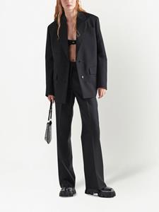 Prada Mohair broek met logo - Zwart