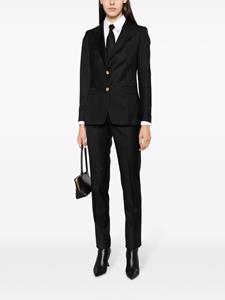 striped virgin-wool suit - Zwart