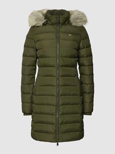 Tommy Jeans Steppmantel "TJW ESSENTIAL HOODED DOWN COAT", mit abnehmbarem Fellimitat an der Kapuze