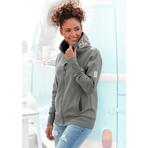 Elbsand Sweatvest Alvis met logoprint op de kraag, comfortabele vrijetijdjack