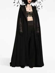 Dolce & Gabbana Cape met veren detail - Zwart