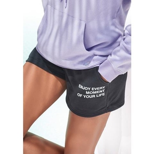 Buffalo Sweatshort met statement print, loungewear