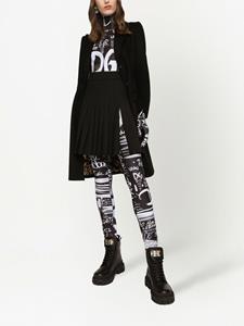 dolce&gabbana Dolce & Gabbana Jack met enkele rij knopen en bloemenkant - Zwart