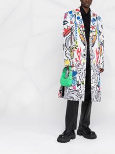 philippplein Philipp Plein Mantel met enkele rij knopen - Wit