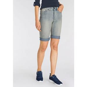 Arizona Jeansbermuda smalle pasvorm, opgerolde zoom, used-wassing, hoge taille