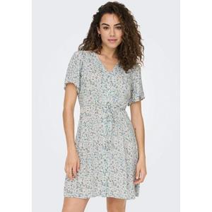 Only Onlevida S/s Short Dress Wvn Noos 15237382 Zomerjurkjes Gray Mist Flower